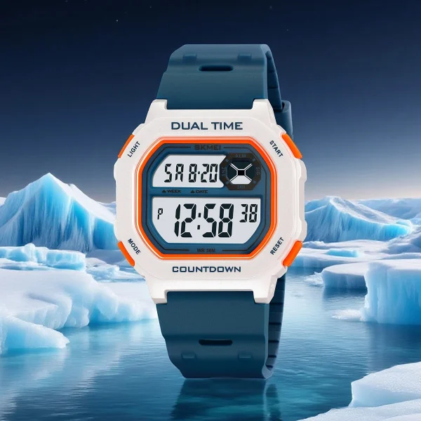 Skmei 2543 Multifunction Digital Sports Watch with Dual Time and Countdown Alarm (50M Waterproof) - Image 2