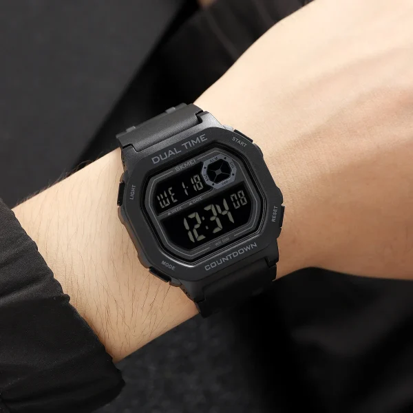 Skmei 2543 Multifunction Digital Sports Watch with Dual Time and Countdown Alarm (50M Waterproof) - Image 3
