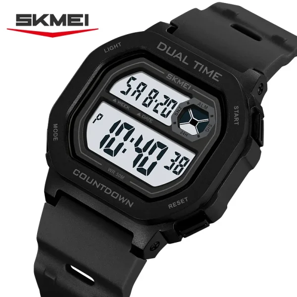 Skmei 2543 Multifunction Digital Sports Watch with Dual Time and Countdown Alarm (50M Waterproof)