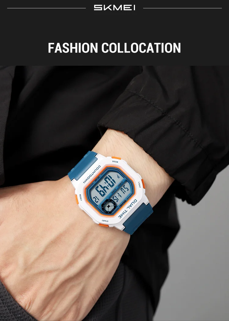 SKMEI Large Dial Sport Digital Electronics Watches For Men Women Students Fashion Chrono Countdown Alarm Wristwatch reloj hombre