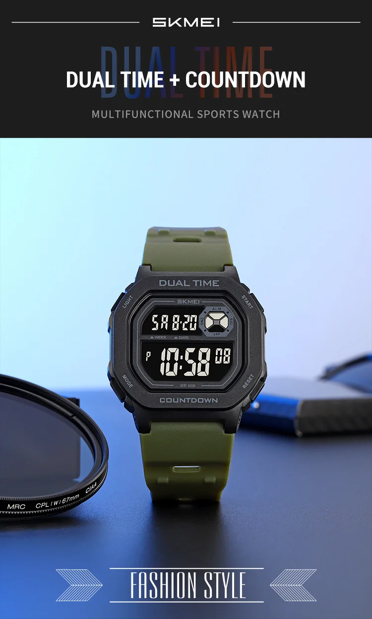 SKMEI Large Dial Sport Digital Electronics Watches For Men Women Students Fashion Chrono Countdown Alarm Wristwatch reloj hombre