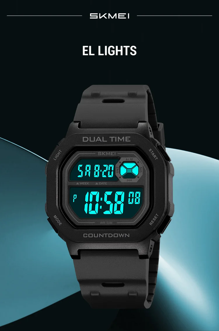 SKMEI Large Dial Sport Digital Electronics Watches For Men Women Students Fashion Chrono Countdown Alarm Wristwatch reloj hombre