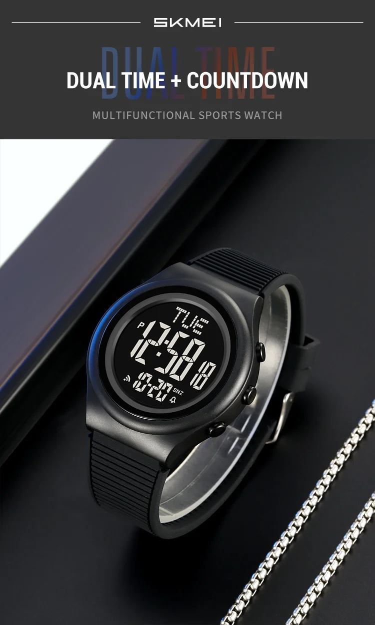 SKMEI Simple Alarm Chrono Digital Watch Count Down Military Sports Wristwatch For Men Women Waterproof Date Electronics Watches