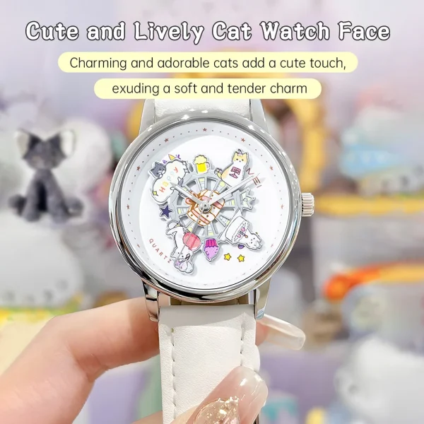 SKMEI Carousel 360° Rotating Dial Quartz Watch for Women with Cartoon Horse Design (3Bar Waterproof) - Image 4