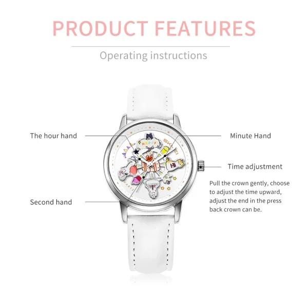 Skmei Carousel Cute Cartoon Horse Watch for Women with Rotating Dial (3Bar Waterproof) - Image 5