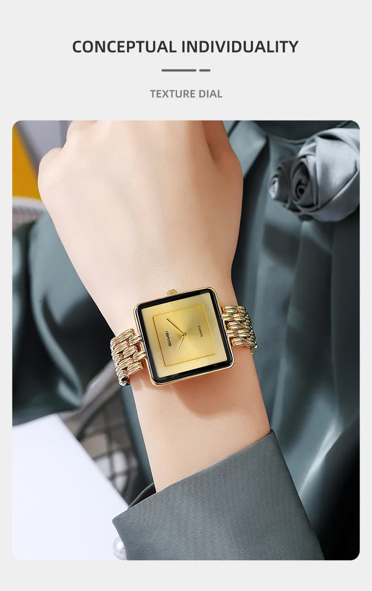 SKMEI Creative Lady Quartz Wristwatches Simple Elegant Sweet Watches For Women Fashion 3Bar Waterproof Female Watch Reloj Mujer