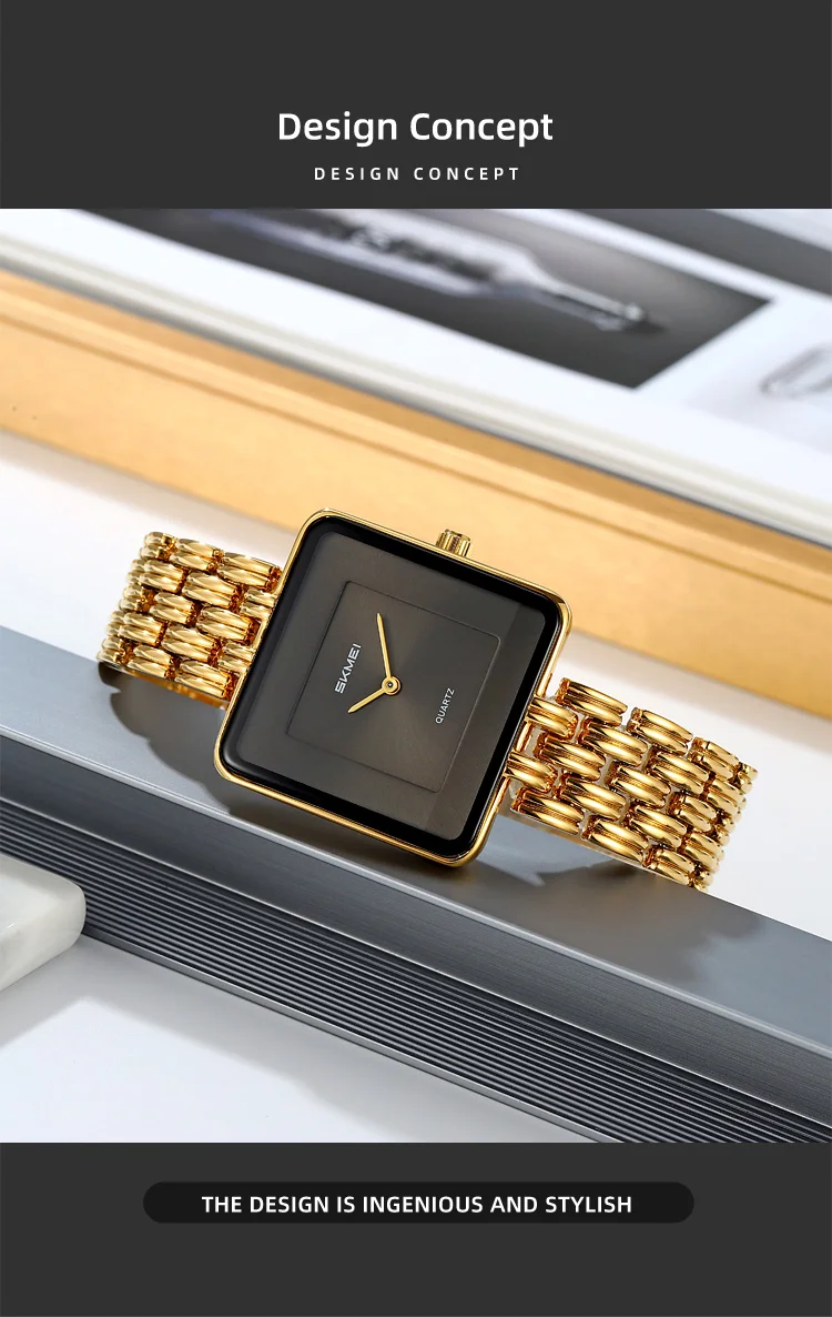 SKMEI Creative Lady Quartz Wristwatches Simple Elegant Sweet Watches For Women Fashion 3Bar Waterproof Female Watch Reloj Mujer