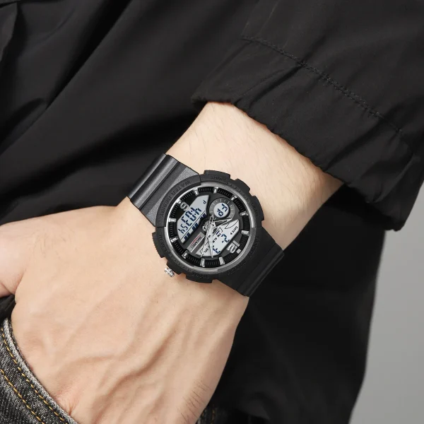 SKMEI 2477 Multifunction Digital Sports Watch with Dual Time and LED Light for Men (50M Waterproof) - Image 3