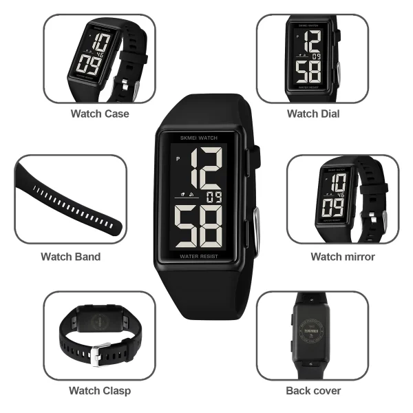 Skmei 1862 Multifunctional Digital Sports Watch with Back Light and Chronograph for Men Women (30M Waterproof) - Image 5