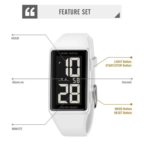 Skmei 1862 Multifunctional Digital Sports Watch with Back Light and Chronograph for Men Women (30M Waterproof) - Image 4