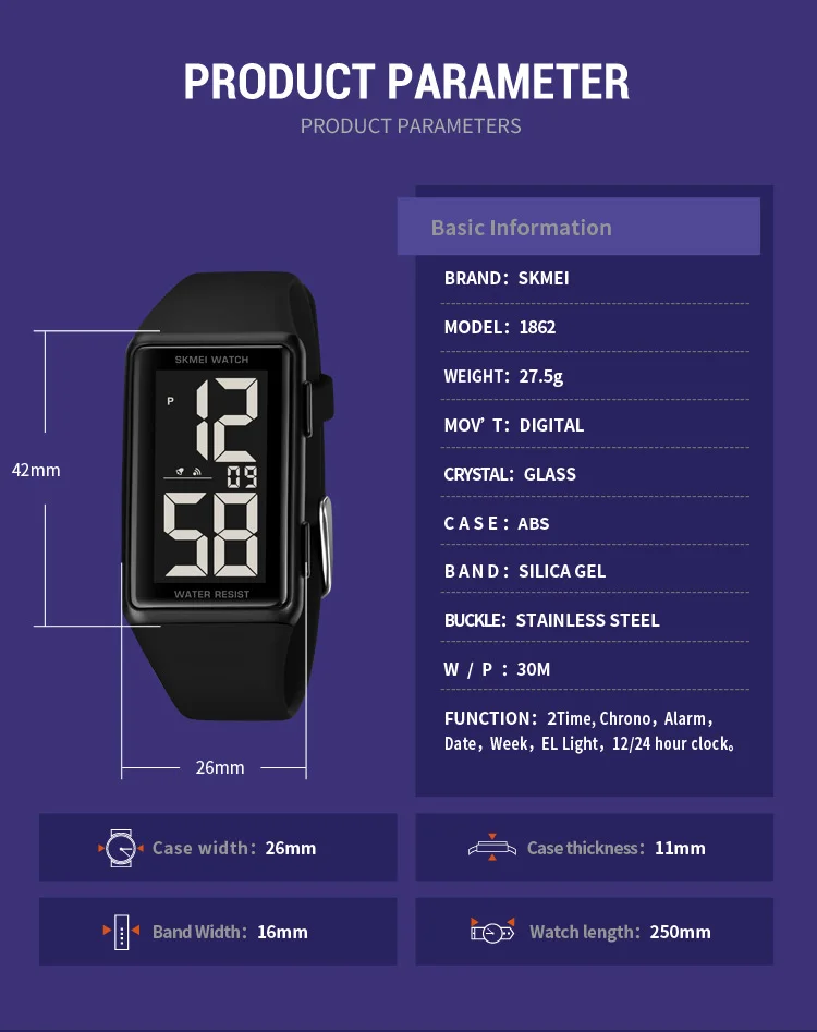 SKMEI Creative Back Light Display Digital Watches For Men Women Waterproof Electronics Wristwtatch Lady Chrono Watch reloj mujer