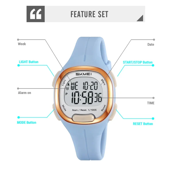 SKMEI 2457 Creative Digital Sports Watch with Chronograph and Backlight (50M Waterproof) - Image 5