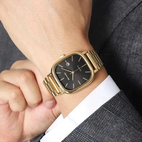 Skmei 2551 Simple Stainless Steel Date Watch for Men and Women (30M Waterproof) - Image 4