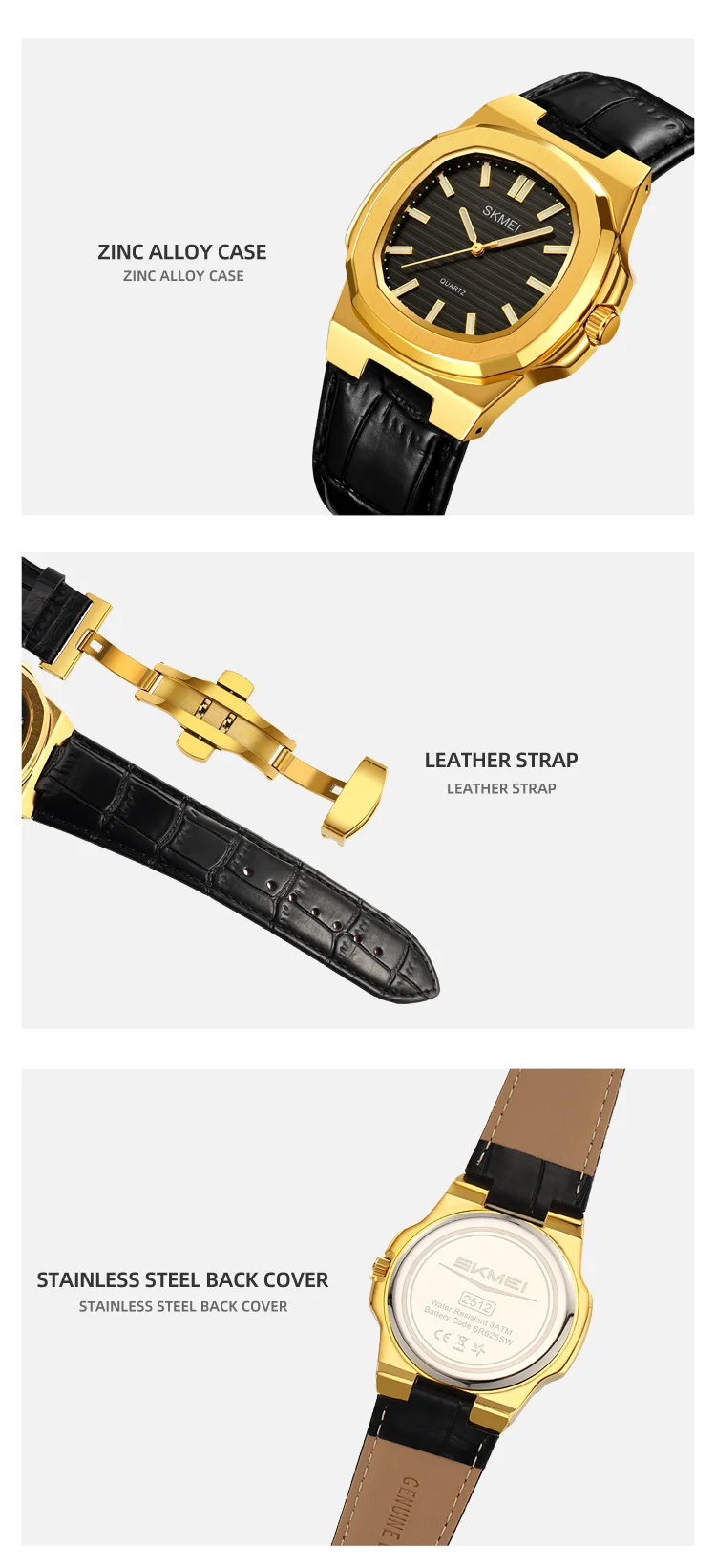 SKMEI Male Fashion Business Quartz Movement Watches Sports Time Watch For Men Women Waterproof Ladies Wristwatch Horloges Mannen