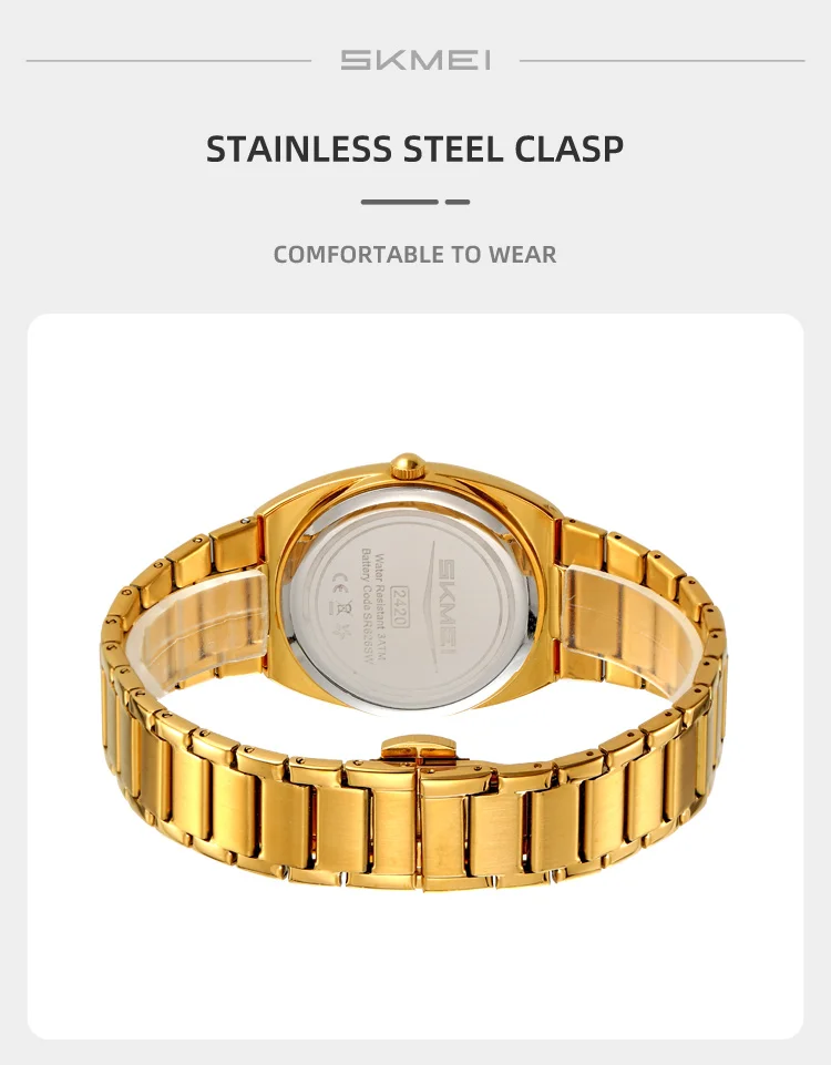 SKMEI Business Multifunctional Quartz Watches Fashion Week Date Watch For Men Women Waterproof Stainless Steel Strip Wristwatch