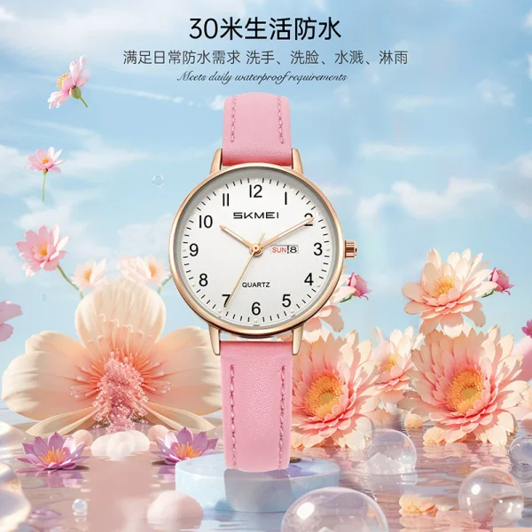 SKMEI 7905 Elegant Quartz Watch with Date and Week Display for Women (30M Waterproof) - Image 2