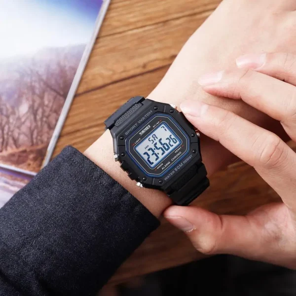 SKMEI 1496 Multifunction Digital Sports Watch with Stopwatch and Alarm for Men Women (50M Waterproof) - Image 4