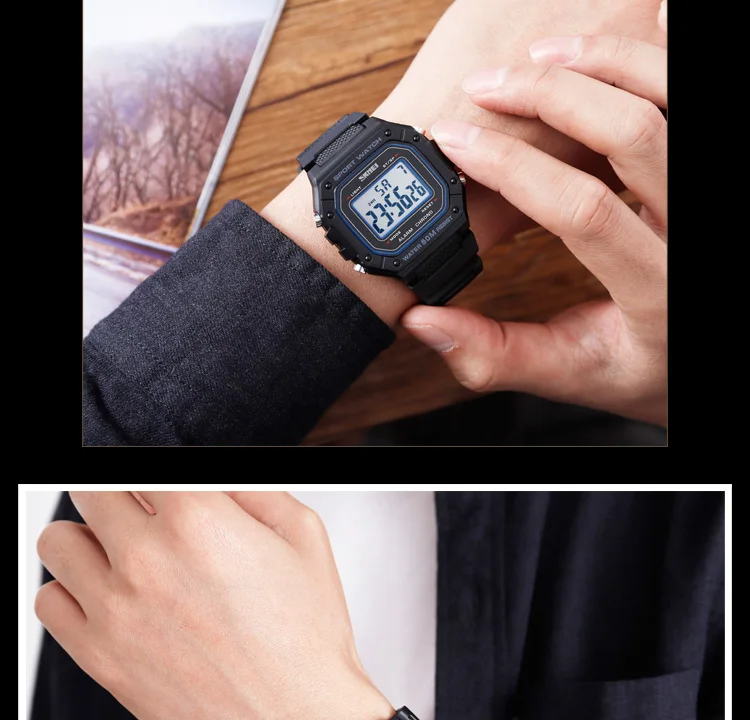 SKMEI Outdoor Sports Shockproof Digital Watches For Men Women 5Bar Waterproof Alarm Clock Fashion Military Electronic Wristwatch