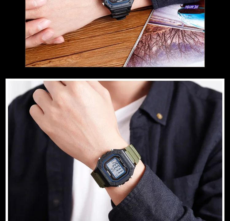 SKMEI Outdoor Sports Shockproof Digital Watches For Men Women 5Bar Waterproof Alarm Clock Fashion Military Electronic Wristwatch
