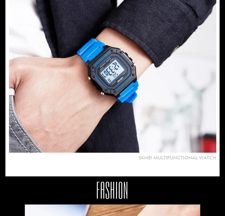 SKMEI Outdoor Sports Shockproof Digital Watches For Men Women 5Bar Waterproof Alarm Clock Fashion Military Electronic Wristwatch