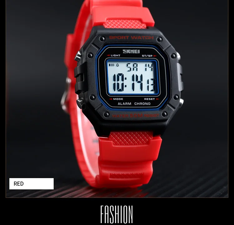SKMEI Outdoor Sports Shockproof Digital Watches For Men Women 5Bar Waterproof Alarm Clock Fashion Military Electronic Wristwatch