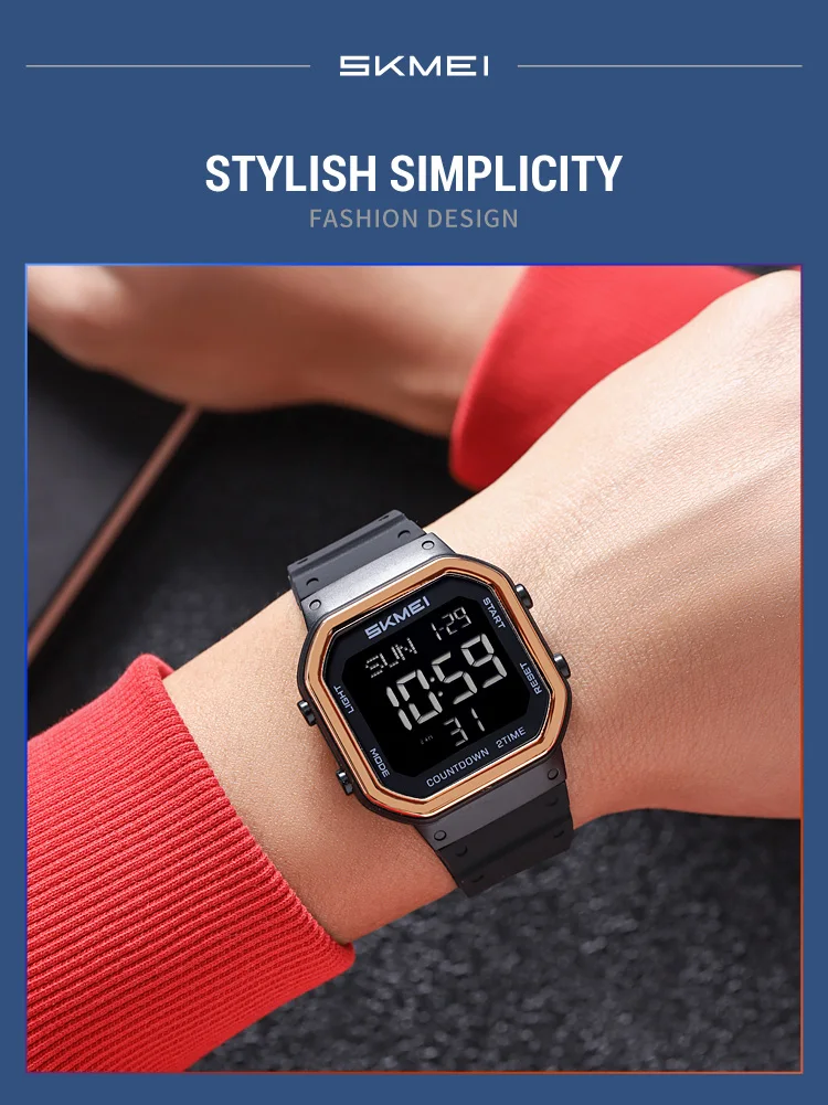 SKMEI Creative EL Light Waterproof Electronic Watches Sports Digital Wristwatch For Men Women Chrono Military Watch Reloj Hombre