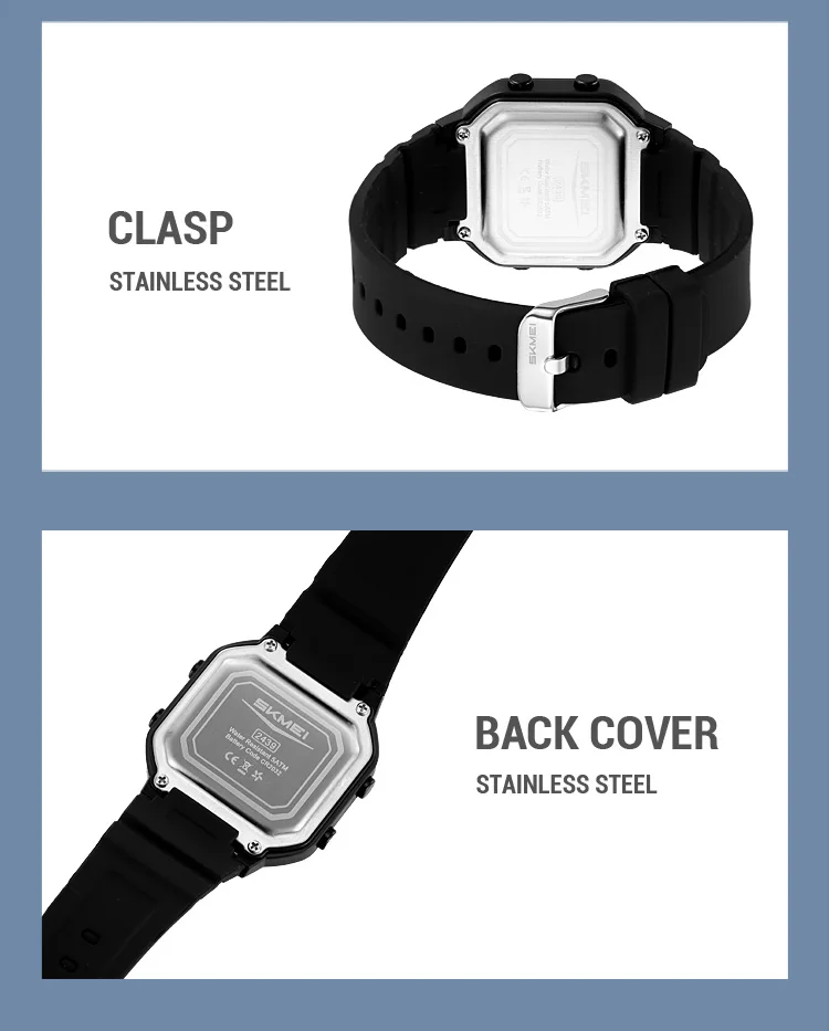 SKMEI Creative EL Light Waterproof Electronic Watches Sports Digital Wristwatch For Men Women Chrono Military Watch Reloj Hombre