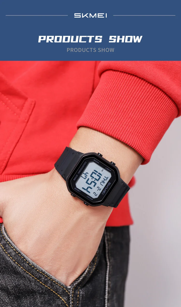 SKMEI Creative EL Light Waterproof Electronic Watches Sports Digital Wristwatch For Men Women Chrono Military Watch Reloj Hombre