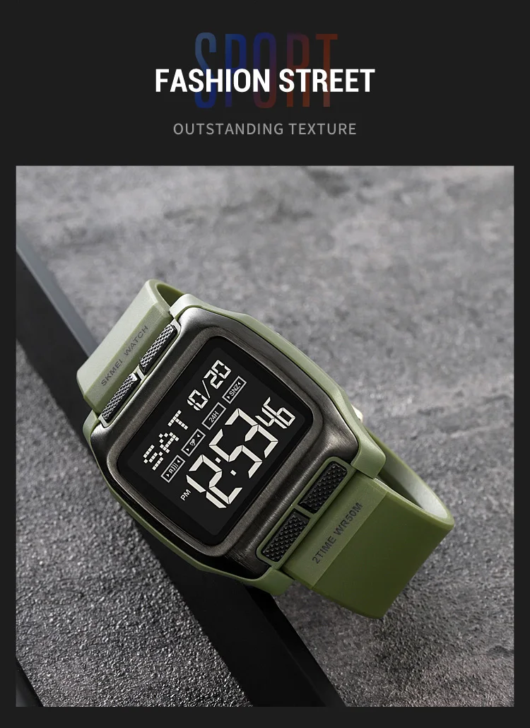 SKMEI Shockproof Digital Wristwatch For Men Women 5Bar Waterproof Back Light Display Chrono Electronic Male Watches reloj hombre