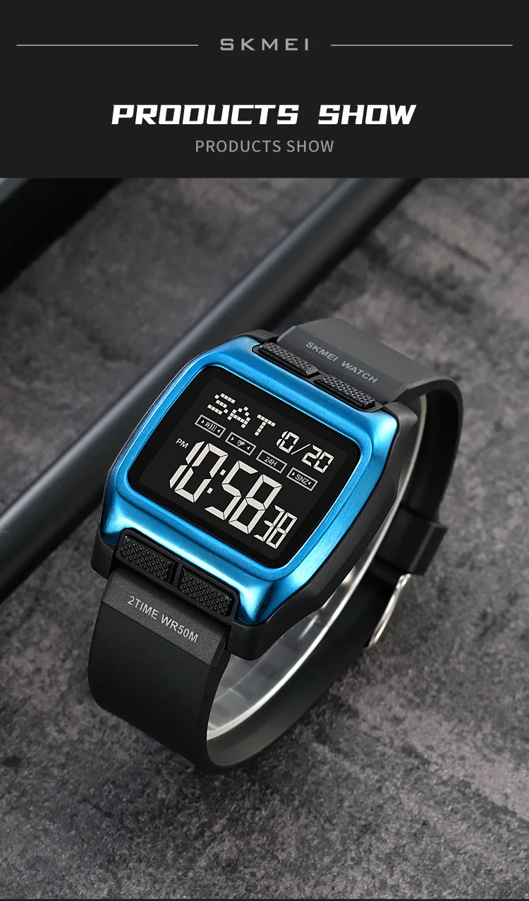 SKMEI Shockproof Digital Wristwatch For Men Women 5Bar Waterproof Back Light Display Chrono Electronic Male Watches reloj hombre