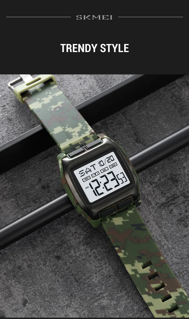 SKMEI Shockproof Digital Wristwatch For Men Women 5Bar Waterproof Back Light Display Chrono Electronic Male Watches reloj hombre
