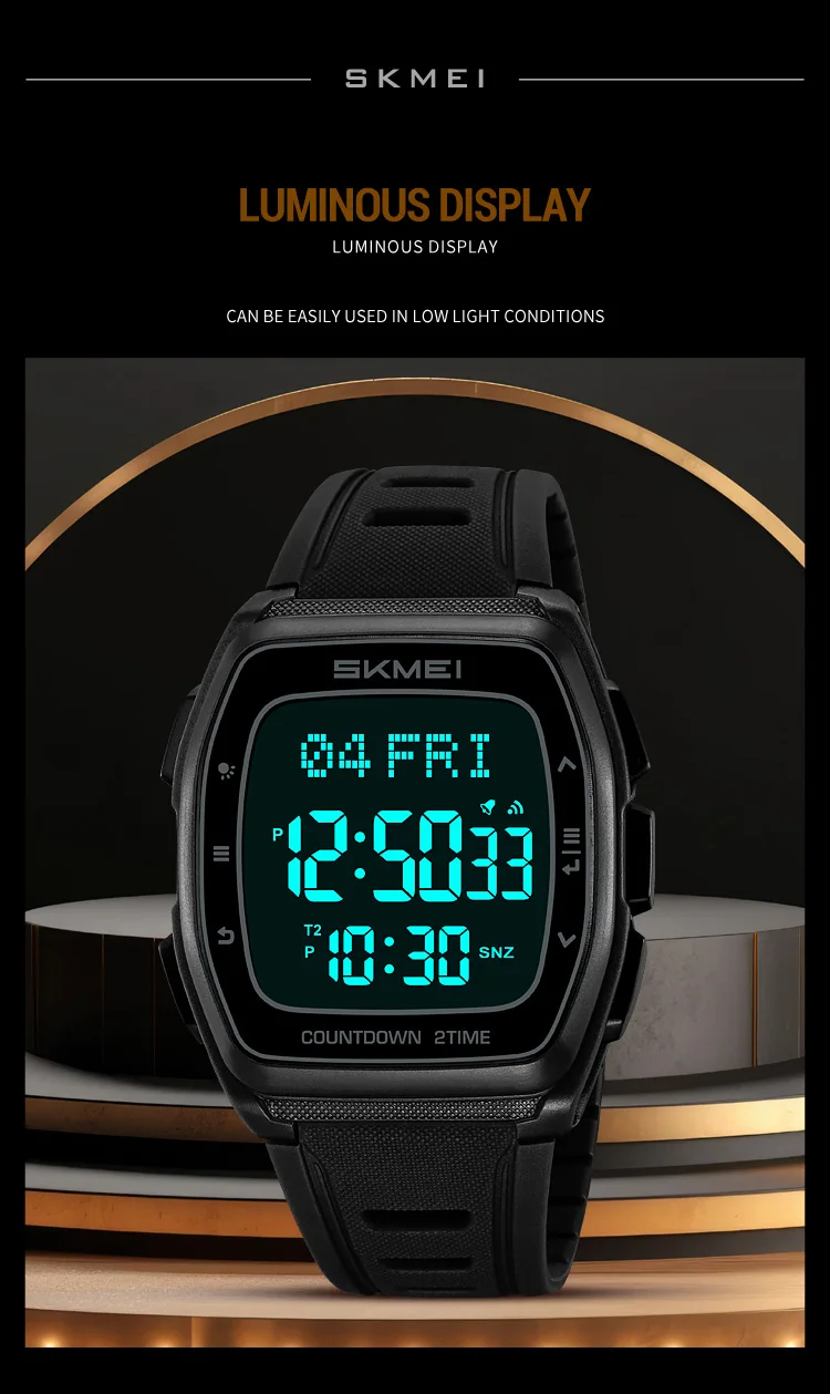 SKMEI Sport Digital Wristwatch For Men Women Chrono Count Down Timer Watch World Time Waterproof Electronic Watches Reloj Hombre