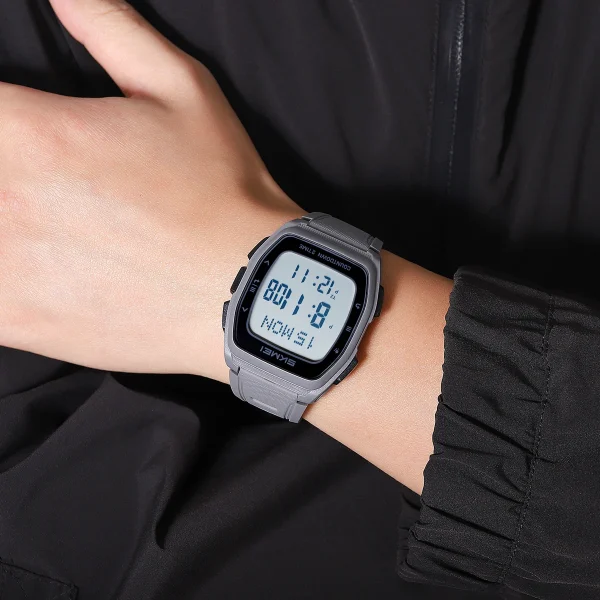 SKMEI 2441 Multifunction Digital Sports Watch with World Time, Chronograph and Countdown Timer (50M Waterproof) - Image 3