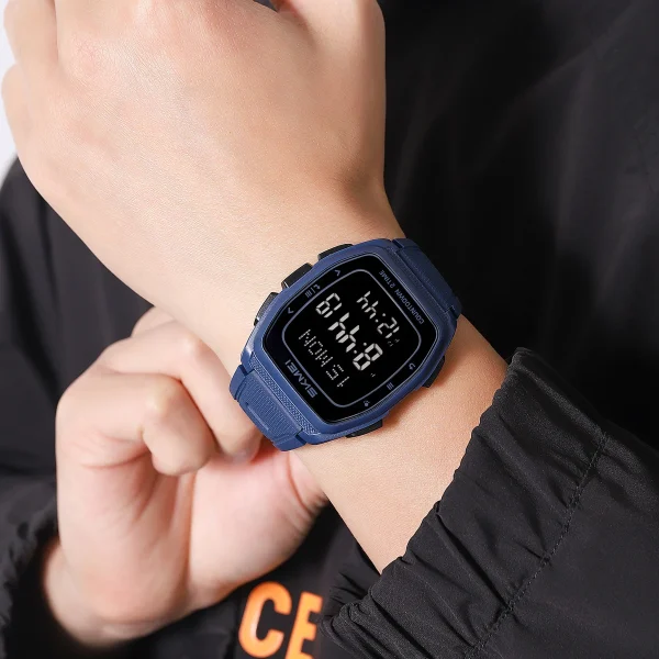SKMEI 2441 Multifunction Digital Sports Watch with World Time, Chronograph and Countdown Timer (50M Waterproof) - Image 4