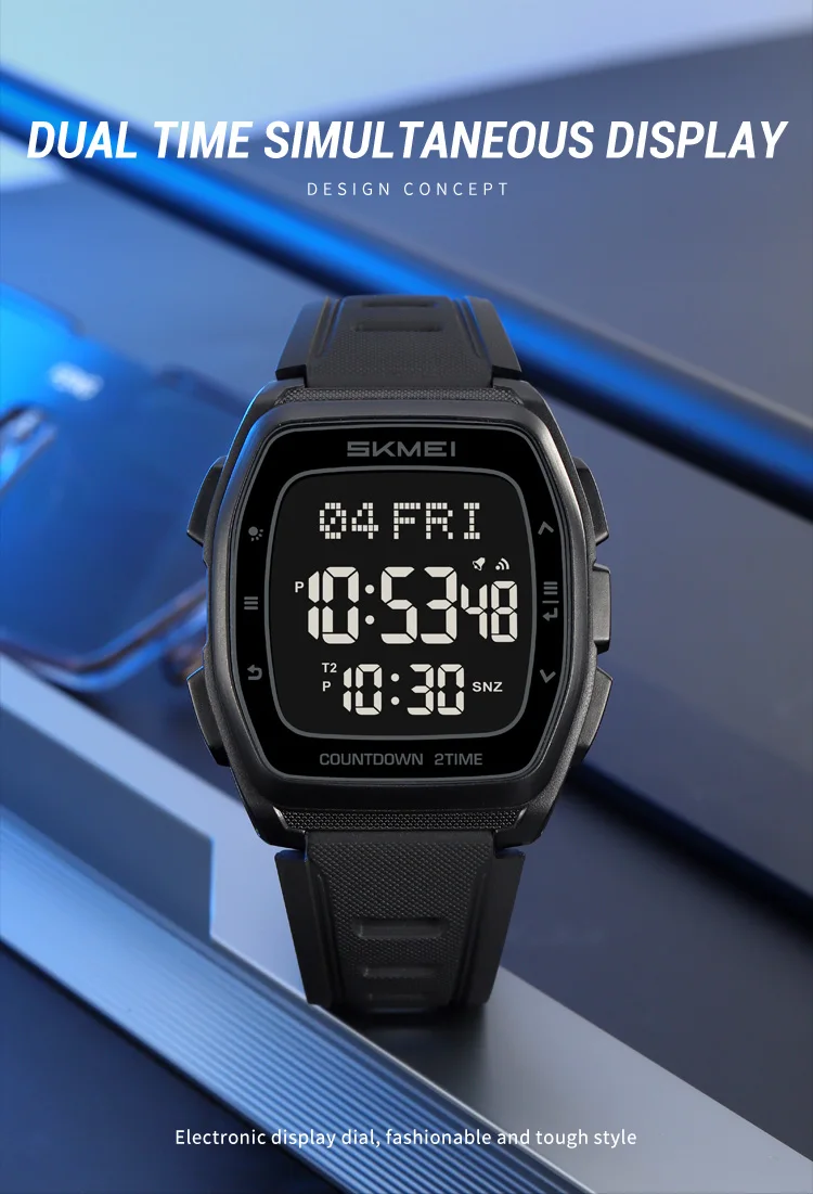 SKMEI Sport Digital Wristwatch For Men Women Chrono Count Down Timer Watch World Time Waterproof Electronic Watches Reloj Hombre