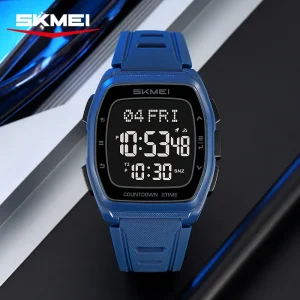 SKMEI 2441 Multifunction Digital Sports Watch with World Time, Chronograph and Countdown Timer (50M Waterproof)