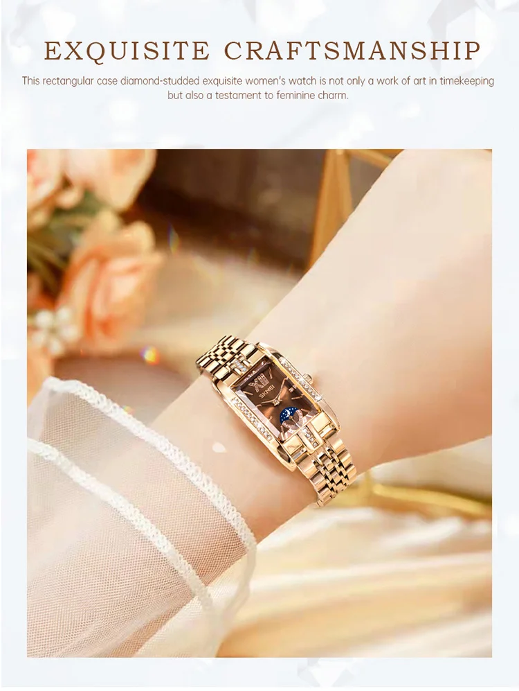 SKMEI Fashion Elegance Watches Ladies Wristwatches Romantic Style Waterproof Quartz Stainless Steel Strip Watch Relogio Feminino