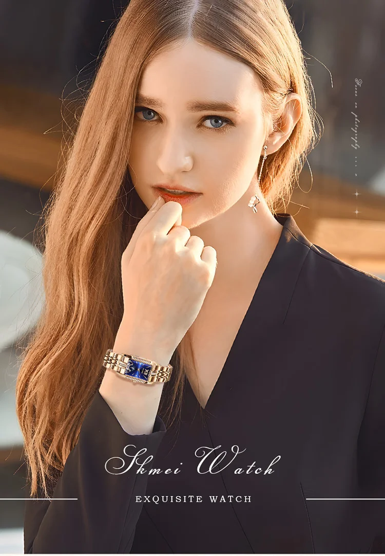 SKMEI Fashion Elegance Watches Ladies Wristwatches Romantic Style Waterproof Quartz Stainless Steel Strip Watch Relogio Feminino