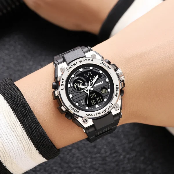 SKMEI 2360 Dual Time Digital Sports Watch with LED Light (50M Waterproof) - Image 3