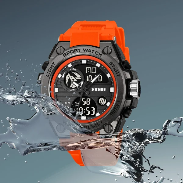 SKMEI 2360 Dual Time Digital Sports Watch with LED Light (50M Waterproof) - Image 2