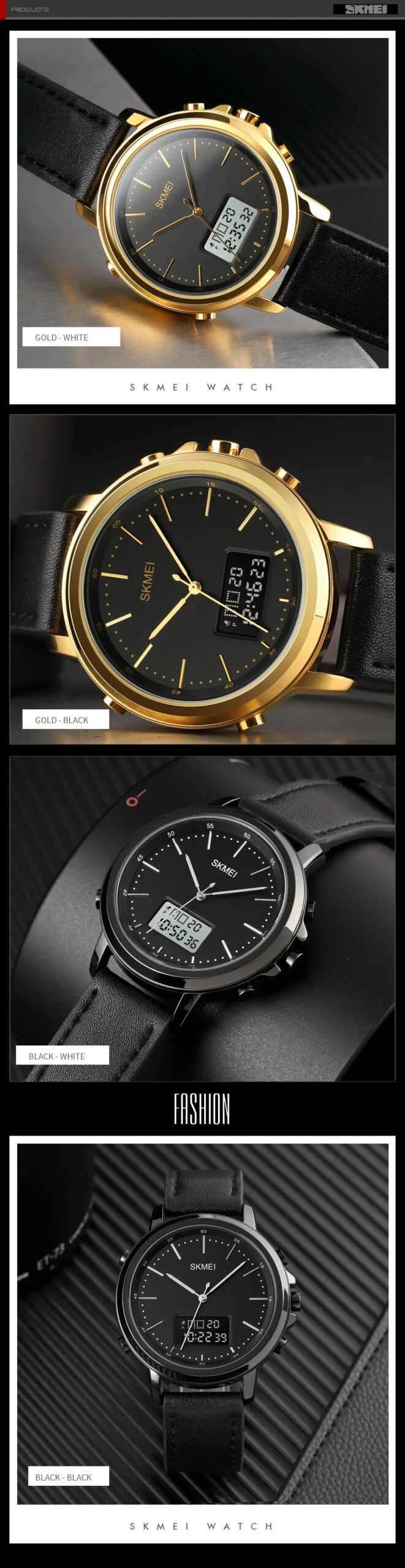SKMEI 1652 Multifunction Digital Watch with Dual Time and Alarm (30M Waterproof)