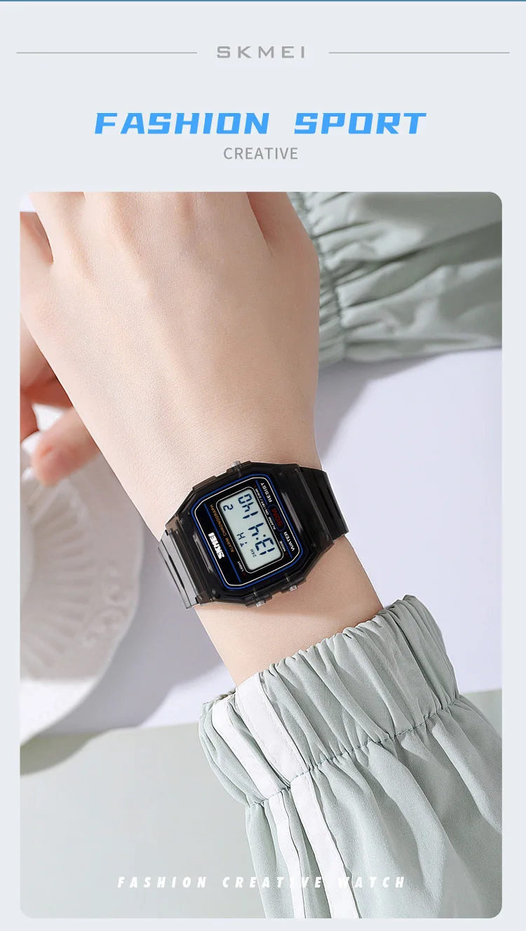 SKMEI Female Creative Shockproof Back Light Display Stopwatch Digital Watches Fashion Ladies Wristwatches For Women reloj mujer