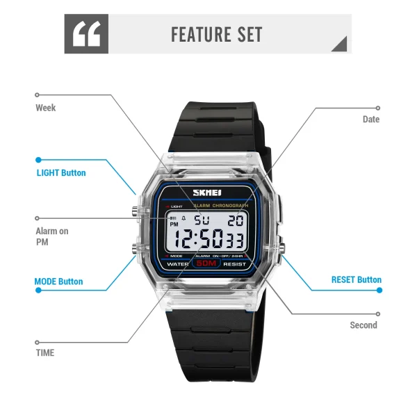 Skmei 2056 Digital Chronograph Sports Watch for Women with Backlight (50M Waterproof) - Image 5