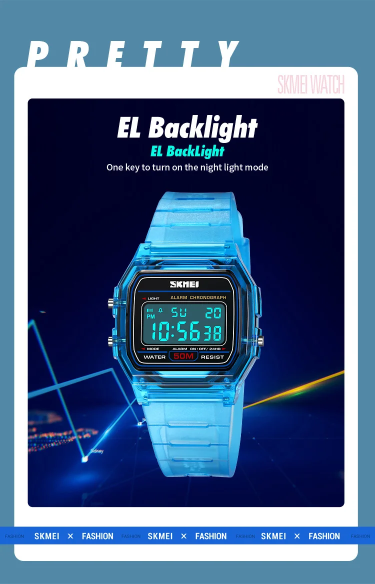 SKMEI Female Creative Shockproof Back Light Display Stopwatch Digital Watches Fashion Ladies Wristwatches For Women reloj mujer