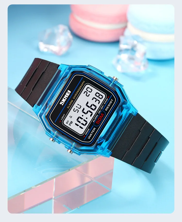 SKMEI Female Creative Shockproof Back Light Display Stopwatch Digital Watches Fashion Ladies Wristwatches For Women reloj mujer