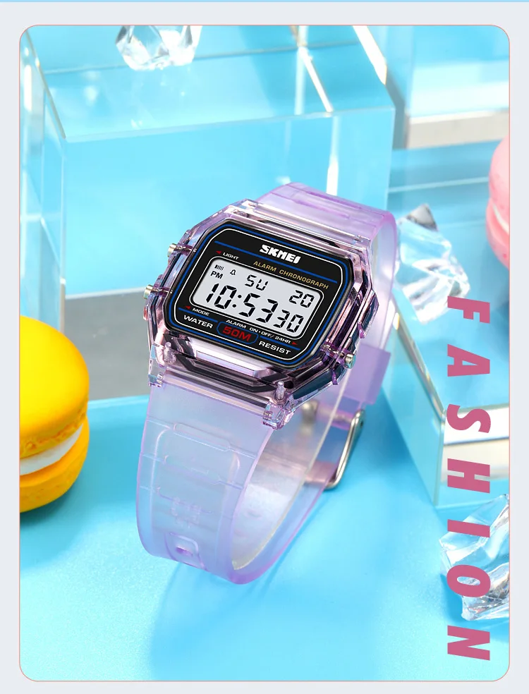 SKMEI Female Creative Shockproof Back Light Display Stopwatch Digital Watches Fashion Ladies Wristwatches For Women reloj mujer