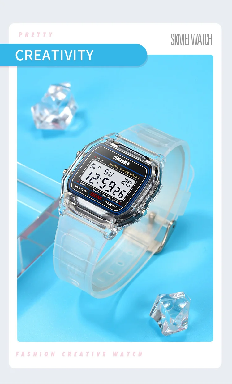 SKMEI Female Creative Shockproof Back Light Display Stopwatch Digital Watches Fashion Ladies Wristwatches For Women reloj mujer