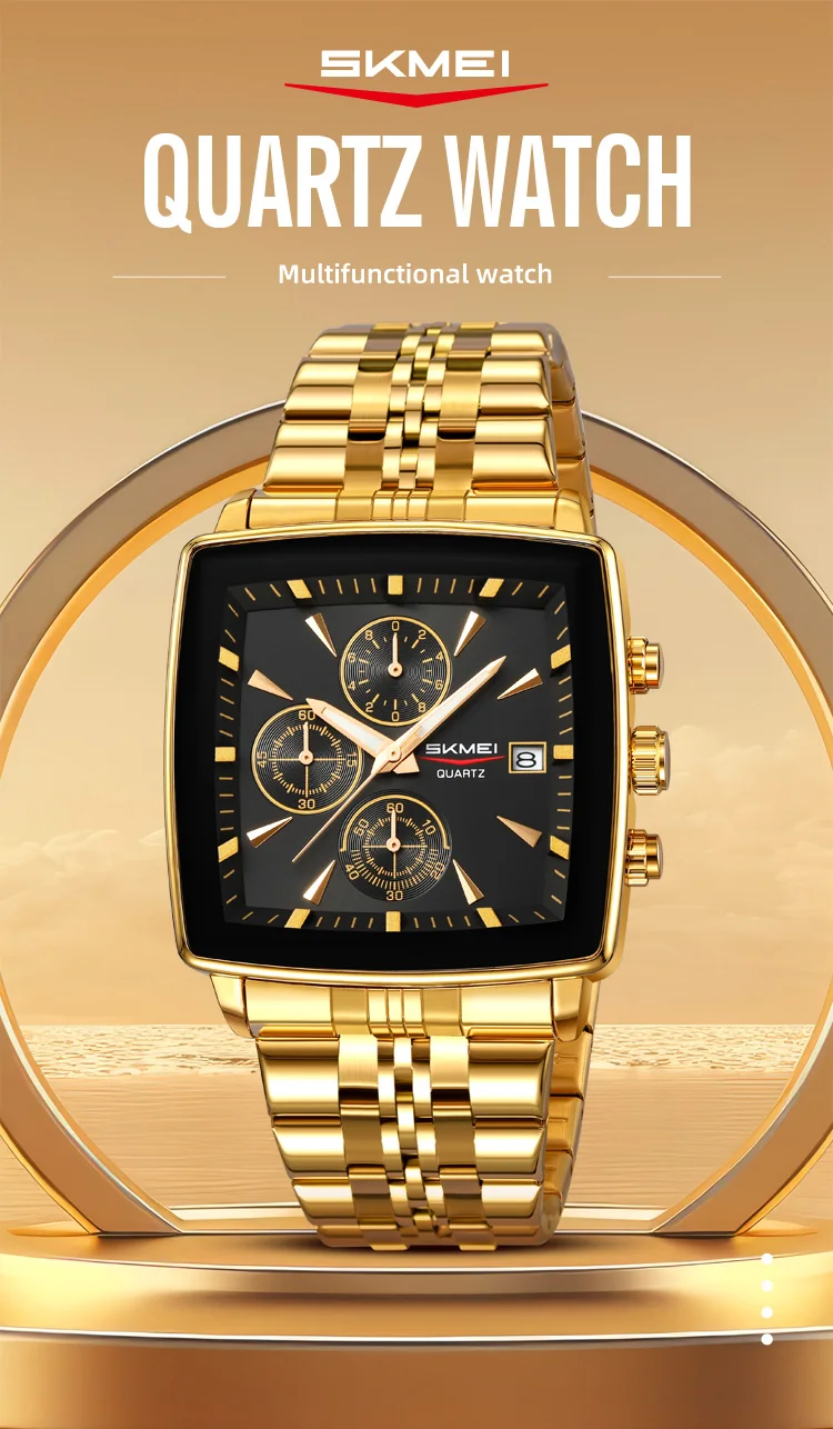 SKMEI Stainless Steel Strip Quartz Watch For Men Women Business Wristwatch Fashion Waterproof Stopwatch Male Watch Reloj Hombre