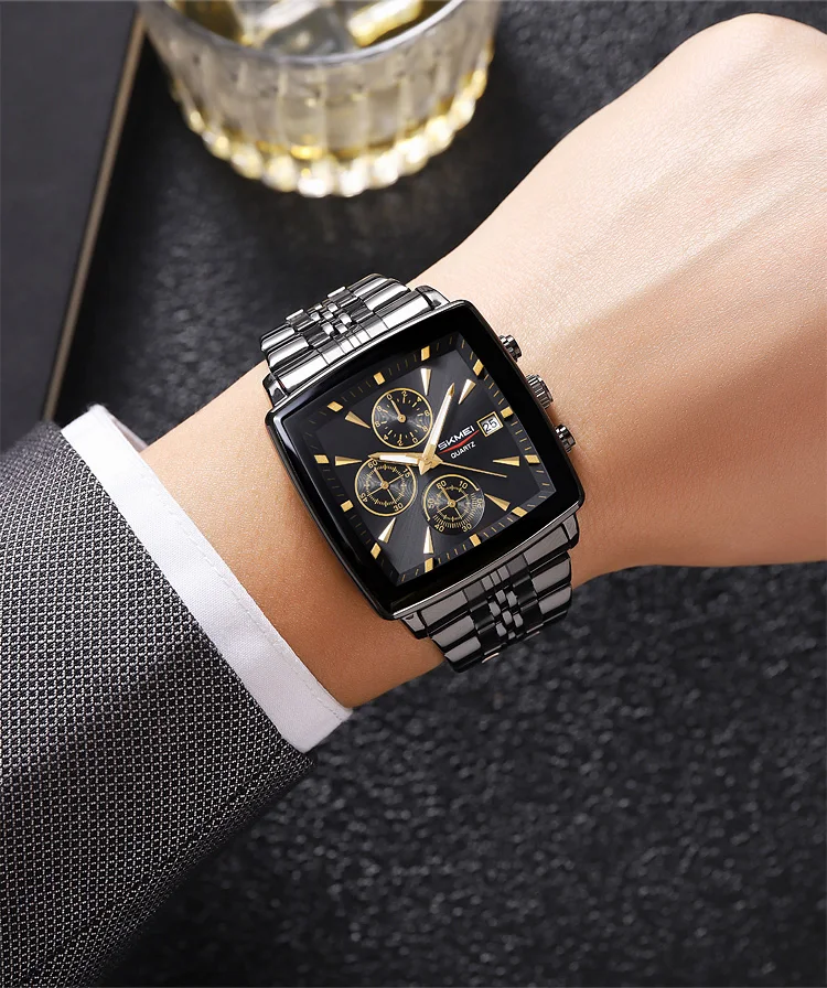 SKMEI Stainless Steel Strip Quartz Watch For Men Women Business Wristwatch Fashion Waterproof Stopwatch Male Watch Reloj Hombre