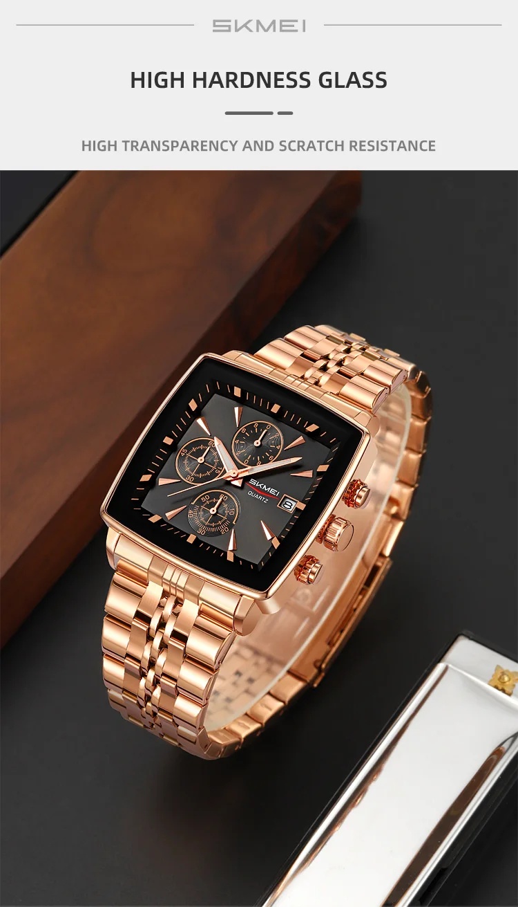 SKMEI Stainless Steel Strip Quartz Watch For Men Women Business Wristwatch Fashion Waterproof Stopwatch Male Watch Reloj Hombre